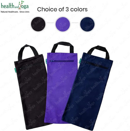 HealthAndYoga(TM) Yoga Sand Bags - Double Bag with Inner Waterproof Bag - Prop for Adding Weight and Support (Blue)