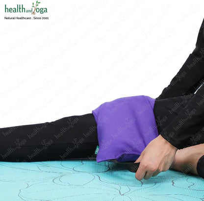HealthAndYoga(TM) Yoga Sand Bags - Double Bag with Inner Waterproof Bag - Prop for Adding Weight and Support (Blue)