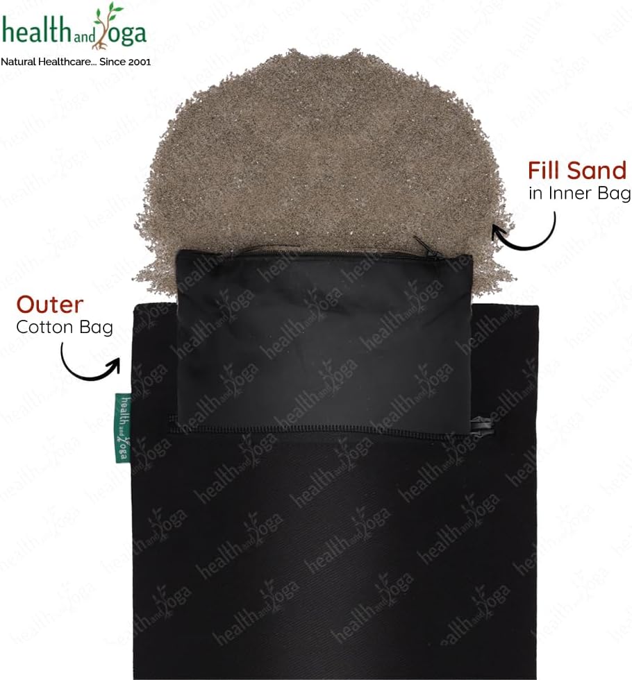 HealthAndYoga(TM) Yoga Sand Bags - Double Bag with Inner Waterproof Bag - Prop for Adding Weight and Support (Blue)