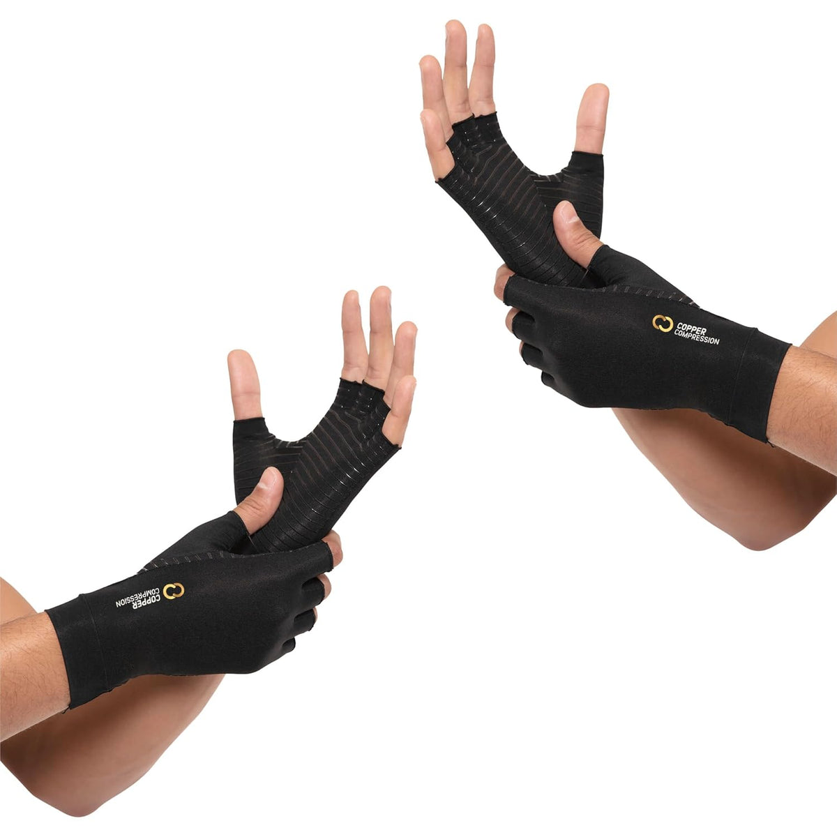 Arthritis Gloves | Fingerless Arthritis Carpal Tunnel Pain Relief Gloves For Men & Women | Hand Support Wrist Brace For Rheumatoid, Tendonitis, Swelling, Crocheting, Typing (M)