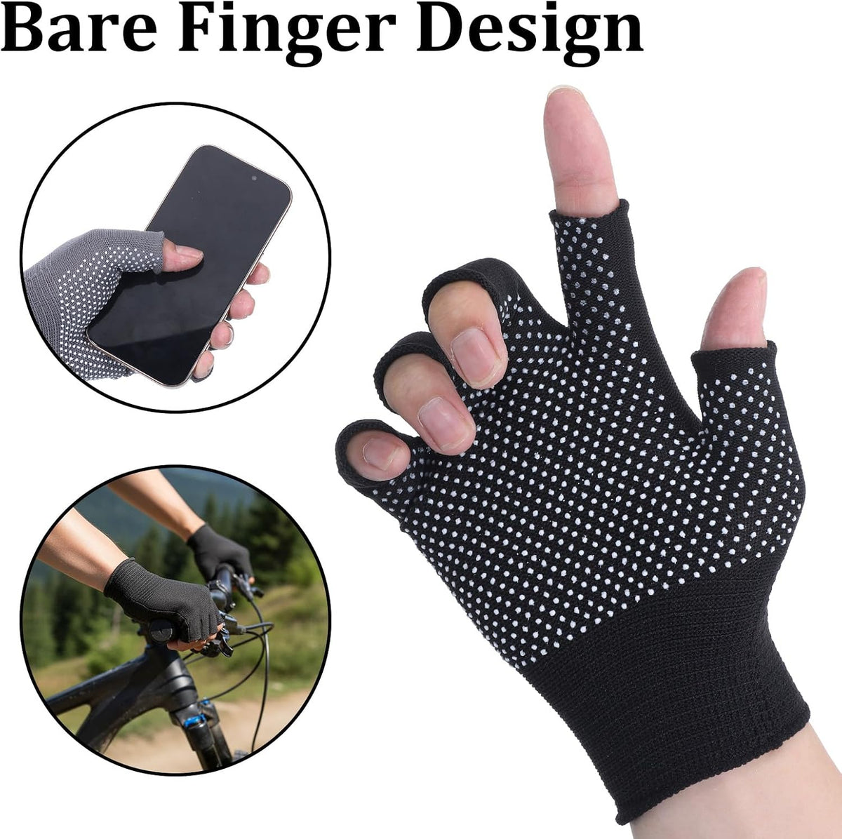 Half-Finger Slip Breathable Fingerless Work Gloves