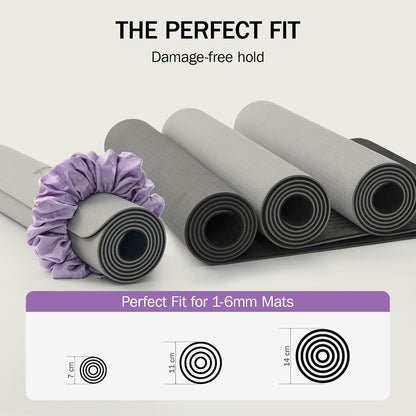 Slim Panda Yoga Mat Scrunchie Strap, Stretch Velvet Carrier