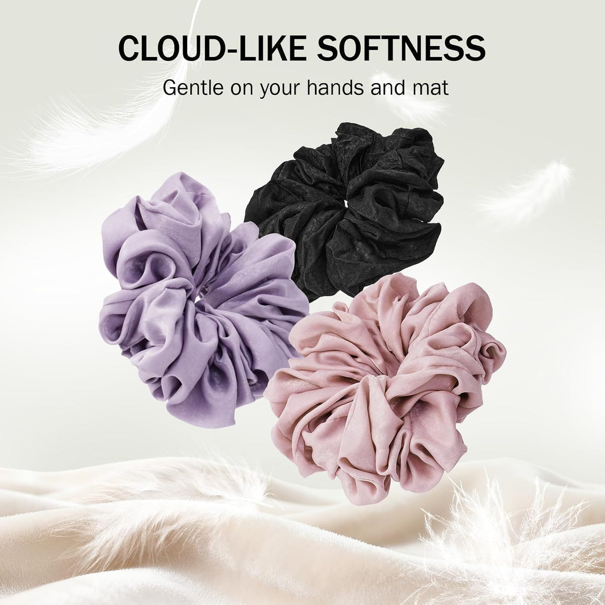 Slim Panda Yoga Mat Scrunchie Strap, Stretch Velvet Carrier