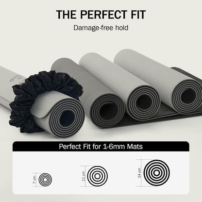 Slim Panda Yoga Mat Scrunchie Strap, Stretch Velvet Carrier