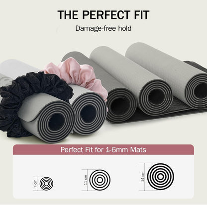 Slim Panda Yoga Mat Scrunchie Strap, Stretch Velvet Carrier