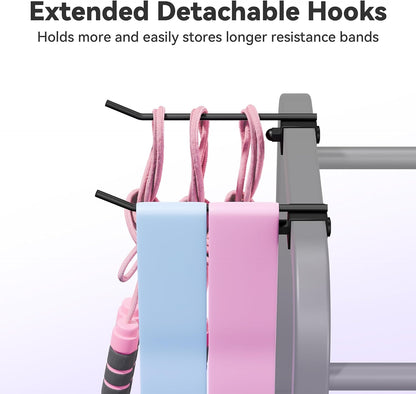 Heavy-Duty Home Gym Storage Rack with Hooks, Wheels, Workout Gear, 3-Tier