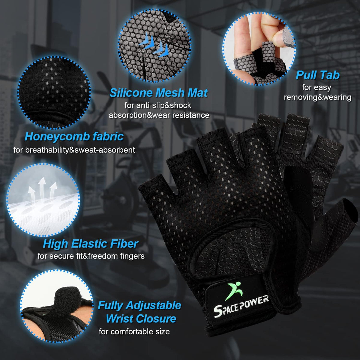 Workout Gloves - Lightweight Breathable Gym Gloves for Women & Men's Exercise