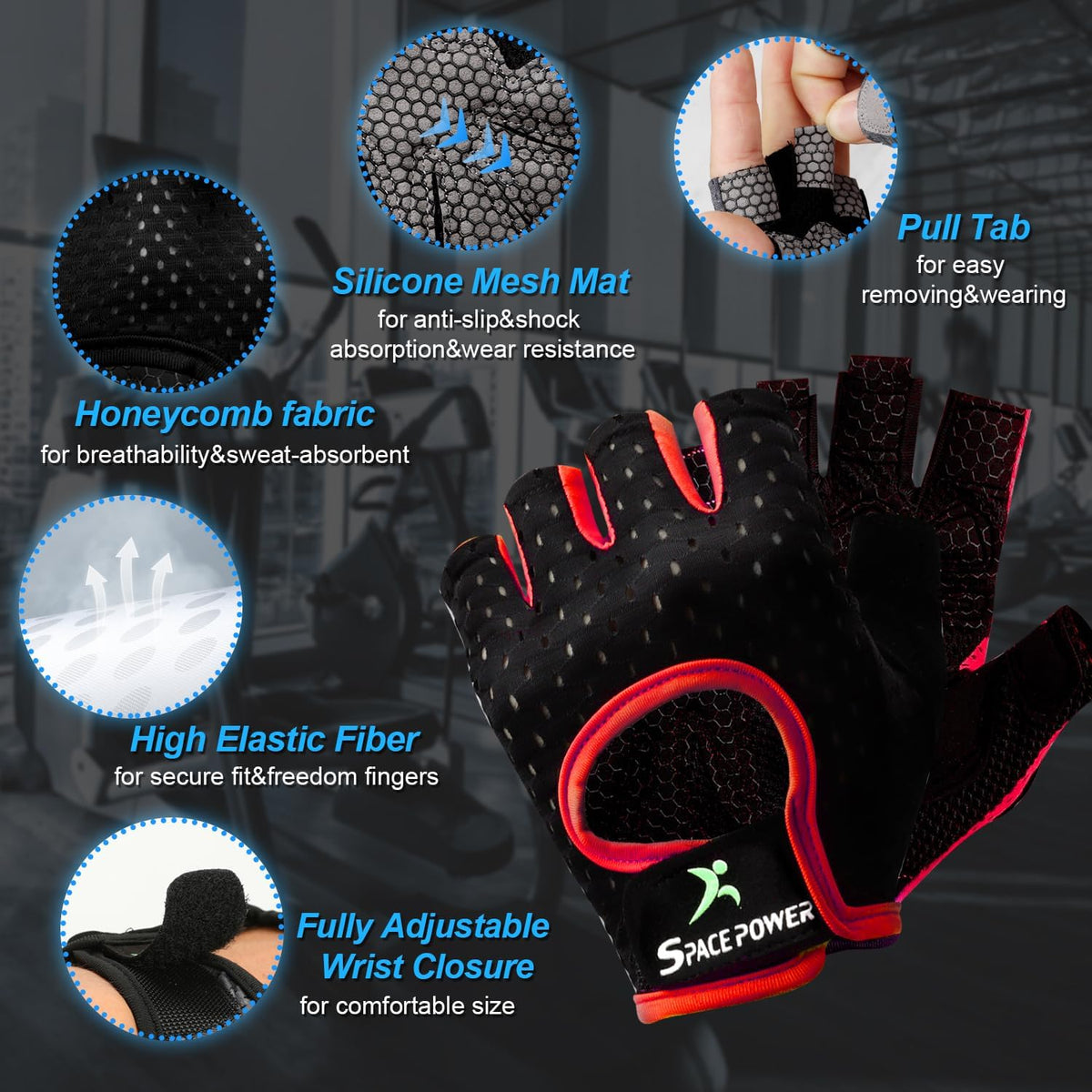 Workout Gloves - Lightweight Breathable Gym Gloves for Women & Men's Exercise