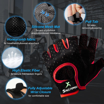 Workout Gloves - Lightweight Breathable Gym Gloves for Women & Men's Exercise