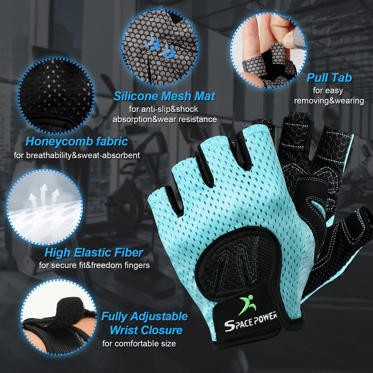 Workout Gloves - Lightweight Breathable Gym Gloves for Women & Men's Exercise