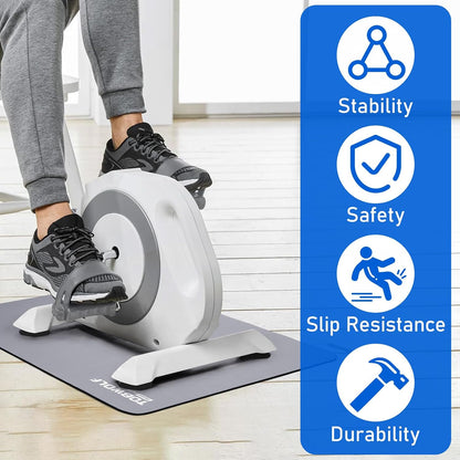 Non-Slip Workout Mat for Ellipse Leg Exerciser, Ellipse Machine Mat, Exercise Mat for Under Desk Ellipticals, Suitable for Electric Seated Foot Pedal Exerciser, Stability & Floor Protection