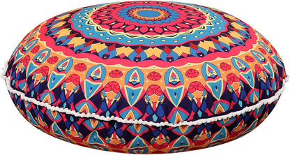 32 Inch Round Floor Pillow for Adults, Large Thick Memory Foam Boho Mandala Meditation Floor Seating Cushion, Machine Washable for Living Room Outdoor Yoga Floor Sitting, Green