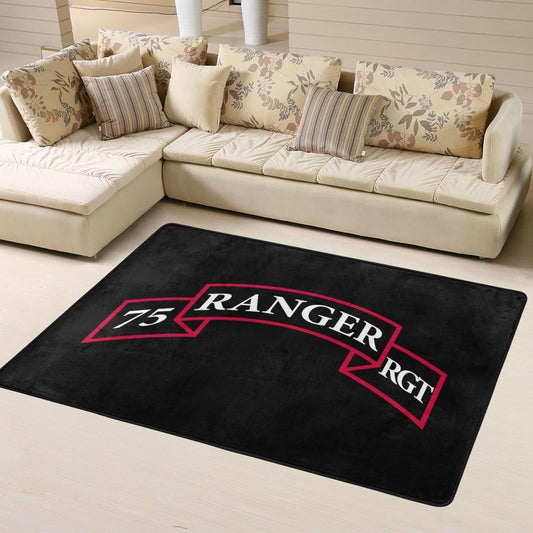 75th Ranger Regiment SSI Area Rug 63x48in Rugs for Living Room Indoor Floor Non-Slip Rug Washable Large Rug Indoor Decorative Carpet Yoga Floor Mat