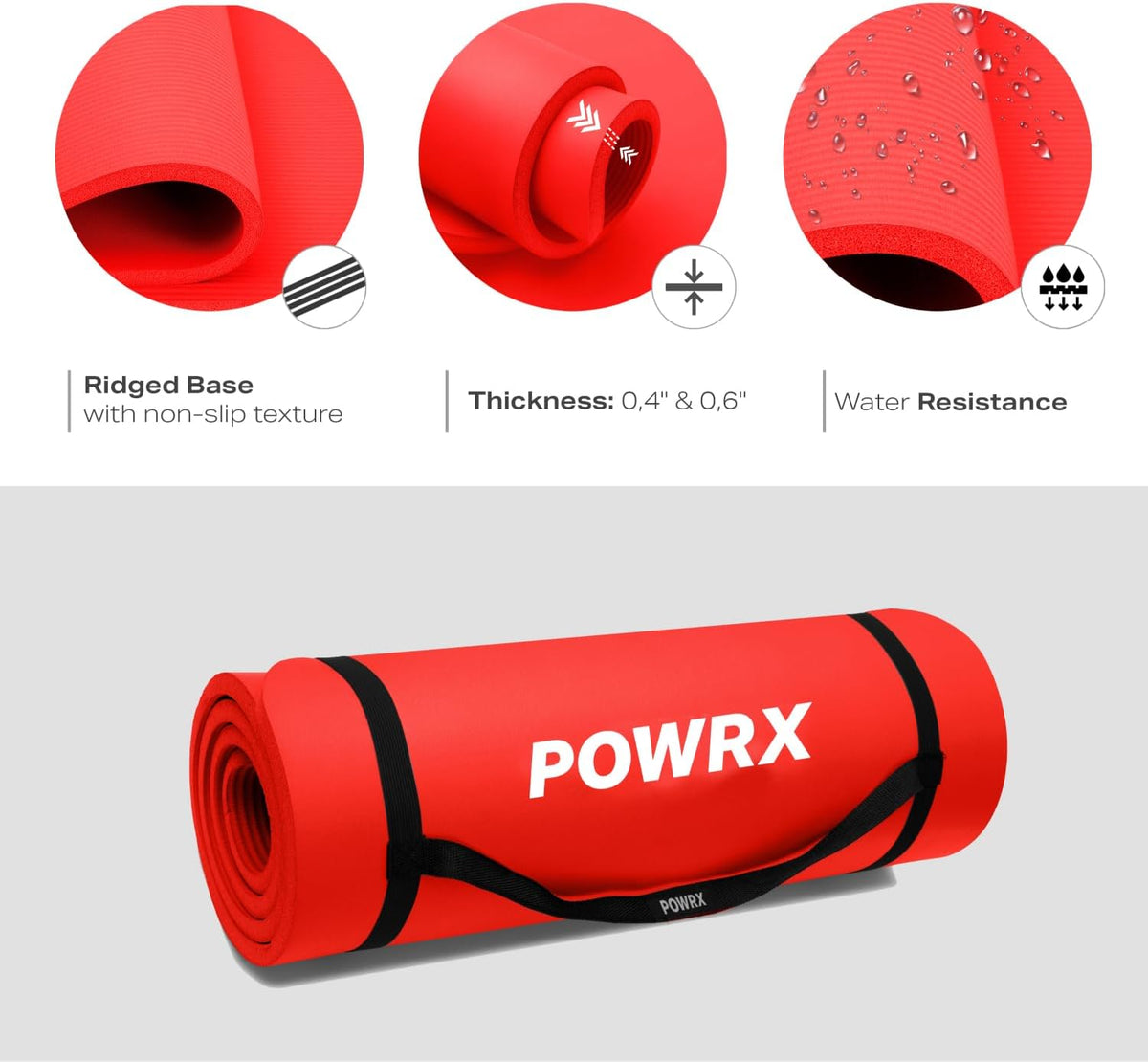Yoga Mat Thick | Exercise Mat 1/2" - 3 Widhts with Carrying Strap and Bag | Non-Slip Workout Mat for Women Men Home Fitness Stretching Pilates Gymnastics Floor Gym Equipments