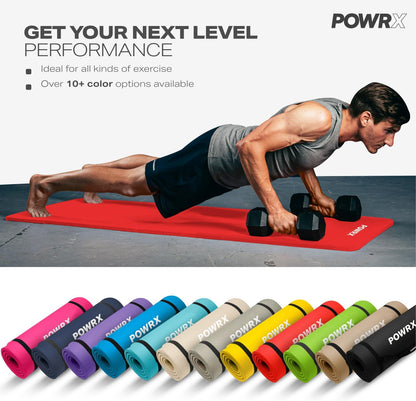 Yoga Mat Thick | Exercise Mat 1/2" - 3 Widhts with Carrying Strap and Bag | Non-Slip Workout Mat for Women Men Home Fitness Stretching Pilates Gymnastics Floor Gym Equipments