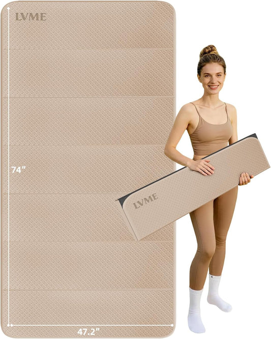 Foldable Yoga Mat 74"x47.2"x 0.4" – Large Yoga Mat