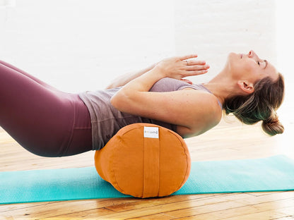 Cylindrical Yoga Bolster Meditation Pillow, Extra Firm Cotton