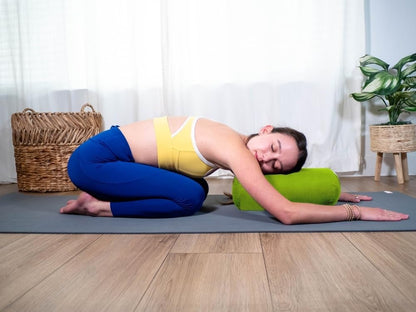 Cylindrical Yoga Bolster Meditation Pillow, Extra Firm Cotton