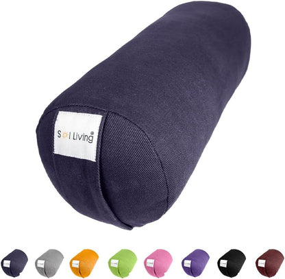 Cylindrical Yoga Bolster Meditation Pillow, Extra Firm Cotton