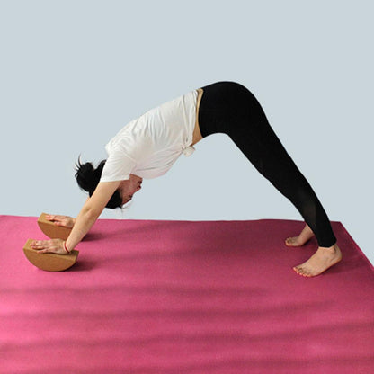 Yoga Training Blocks Set, Nonslip Cork Half-moon Balance Bricks for Core Muscle Exercise, Sturdy Yoga Prop for Stability and Balance Fitness at Home