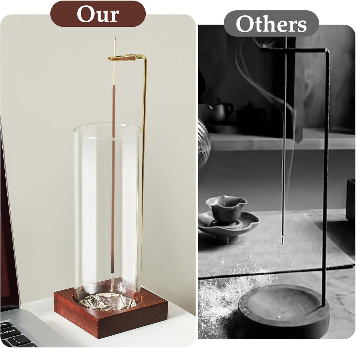 Incense Holder,Wooden Incense Holder for Sticks (Brown)