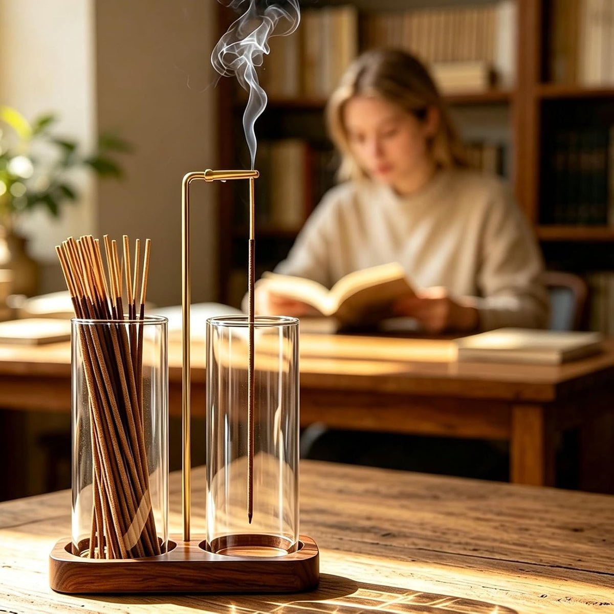 Incense Holder,Wooden Incense Holder for Sticks (Brown)