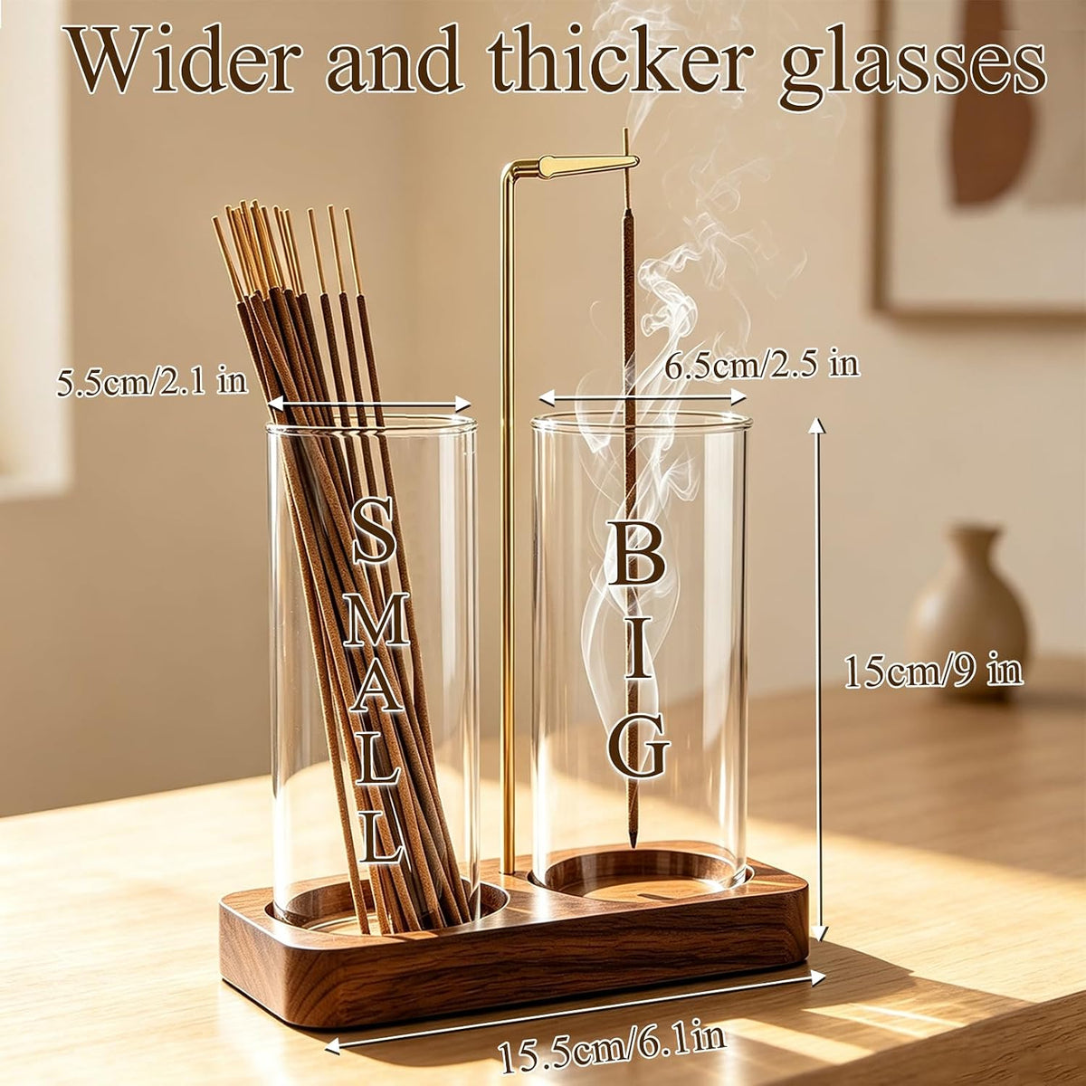 Incense Holder,Wooden Incense Holder for Sticks (Brown)