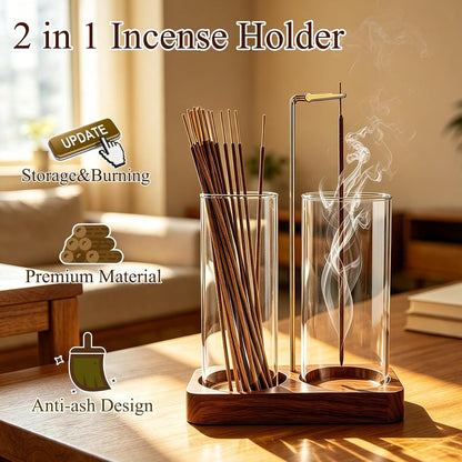 Incense Holder,Wooden Incense Holder for Sticks (Brown)