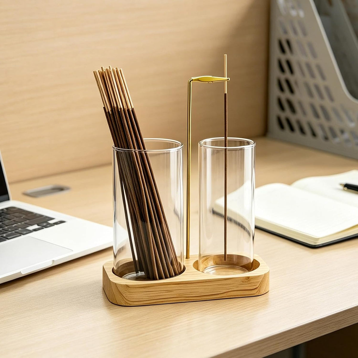 Incense Holder,Wooden Incense Holder for Sticks (Brown)