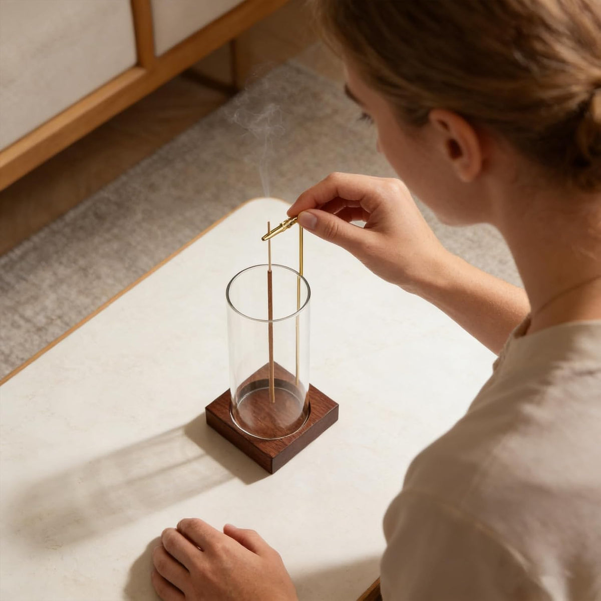 Incense Holder,Wooden Incense Holder for Sticks (Brown)