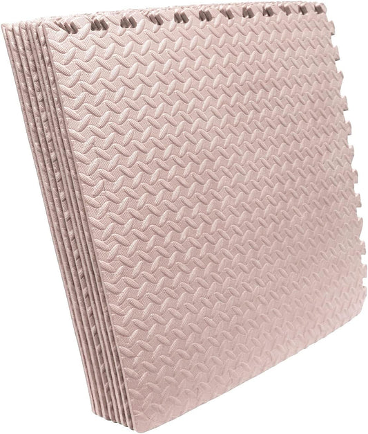 8X(32 Sqft) Pink Gym Floor Mat 24x24 EVA Foam Interlocking Exercise Fitness Puzzle Floor Gym Yoga Mat Workout Pad [P/N: MTET-HOME012-8PC]