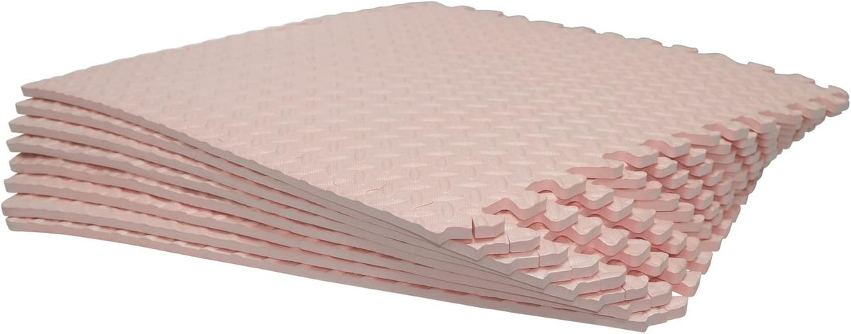 8X(32 Sqft) Pink Gym Floor Mat 24x24 EVA Foam Interlocking Exercise Fitness Puzzle Floor Gym Yoga Mat Workout Pad [P/N: MTET-HOME012-8PC]