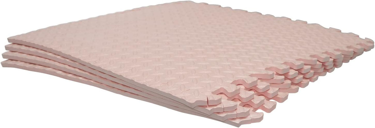 8X(32 Sqft) Pink Gym Floor Mat 24x24 EVA Foam Interlocking Exercise Fitness Puzzle Floor Gym Yoga Mat Workout Pad [P/N: MTET-HOME012-8PC]