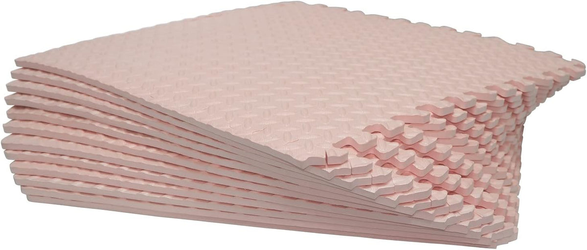 8X(32 Sqft) Pink Gym Floor Mat 24x24 EVA Foam Interlocking Exercise Fitness Puzzle Floor Gym Yoga Mat Workout Pad [P/N: MTET-HOME012-8PC]