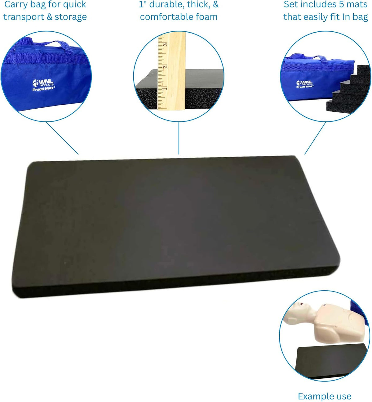 WNLMAT Practi-Mat Kneeling Mat for CPR Training, 5 Pack