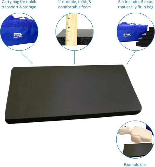 WNLMAT Practi-Mat Kneeling Mat for CPR Training, 5 Pack