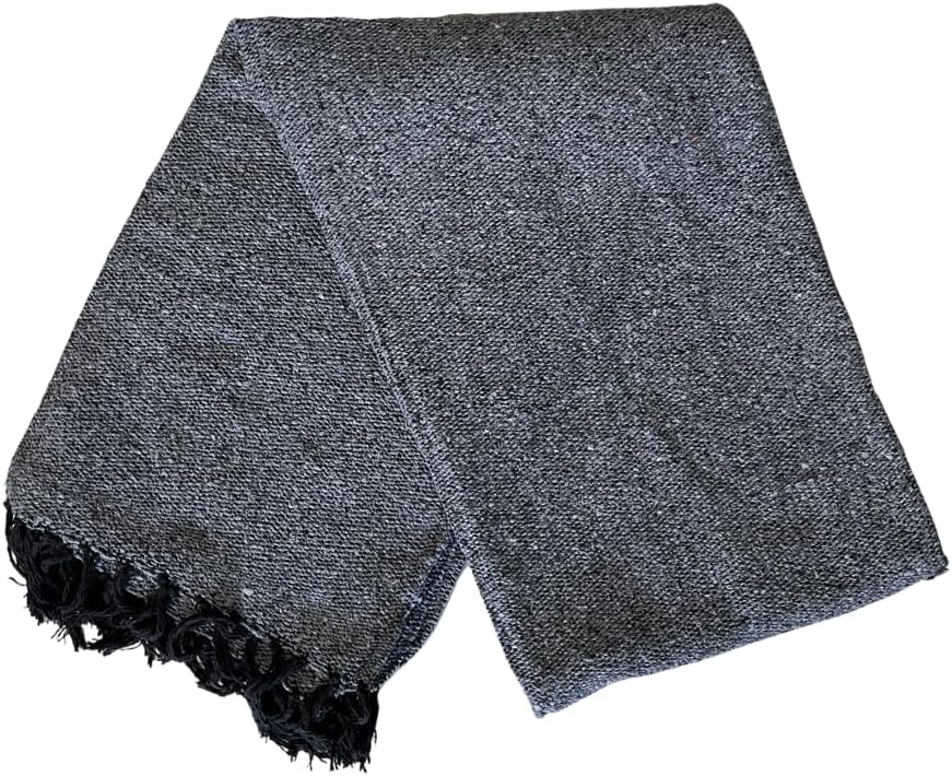 Open Road Goods Solid Color Mexican Yoga Blanket – Large Handwoven Throw for Yoga, Beach, Camping or Home – Soft and Durable Cotton Blend