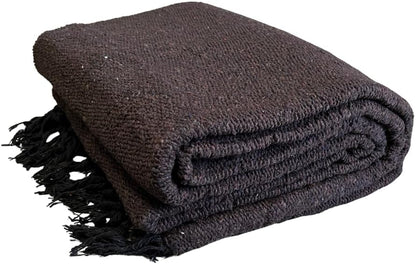 Open Road Goods Solid Color Mexican Yoga Blanket – Large Handwoven Throw for Yoga, Beach, Camping or Home – Soft and Durable Cotton Blend