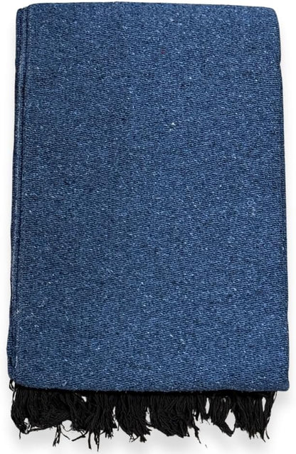 Open Road Goods Solid Color Mexican Yoga Blanket – Large Handwoven Throw for Yoga, Beach, Camping or Home – Soft and Durable Cotton Blend