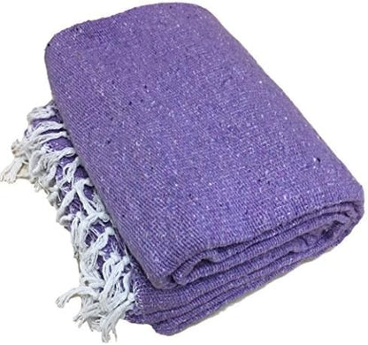 Open Road Goods Solid Color Mexican Yoga Blanket – Large Handwoven Throw for Yoga, Beach, Camping or Home – Soft and Durable Cotton Blend