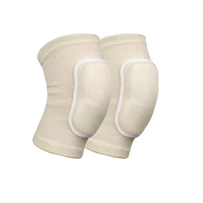 2PCS/Pair Women Sport Knee Brace Pad Non-slip Sponge Sleeves Breathable Flexible Elastic Men Knee Support Protector Cover For Dance Yoga Sport (Large, beige)