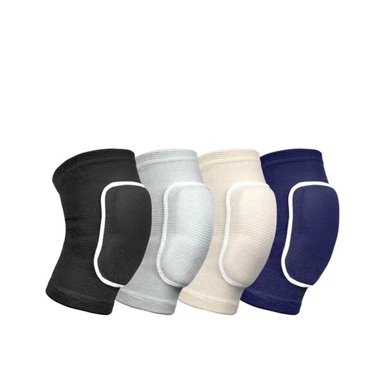 2PCS/Pair Women Sport Knee Brace Pad Non-slip Sponge Sleeves Breathable Flexible Elastic Men Knee Support Protector Cover For Dance Yoga Sport (Large, beige)