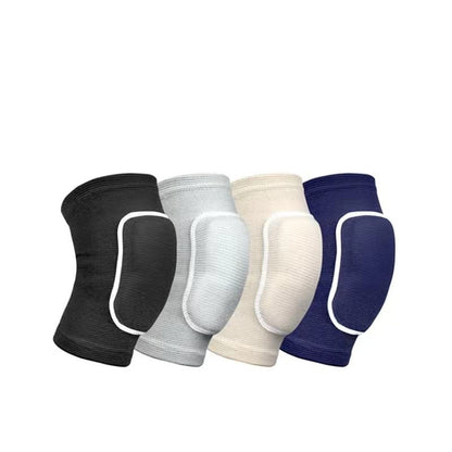 2PCS/Pair Women Sport Knee Brace Pad Non-slip Sponge Sleeves Breathable Flexible Elastic Men Knee Support Protector Cover For Dance Yoga Sport (Large, beige)