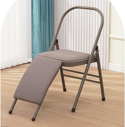 Yoga Chair with Detachable Lumbar Back Support Yoga Practice Balance Chair Yoga Auxiliary Chair,for Conference Rooms Outdoor Spaces,Grey