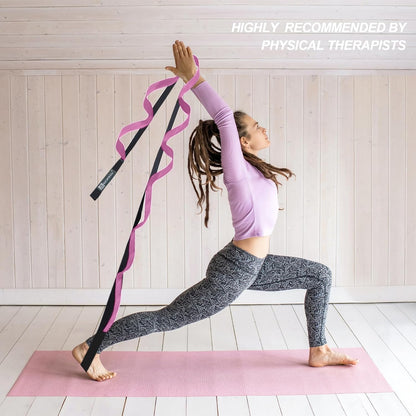 Premium Durable Stretch Straps with Loops, Stretching Strap for Physical Therapy, Multi-Loop Yoga Strap Fitness Exercise Strap for Yoga, Pilates, Dance, Flexibility&Exercise