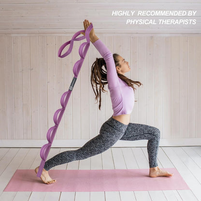 Premium Durable Stretch Straps with Loops, Stretching Strap for Physical Therapy, Multi-Loop Yoga Strap Fitness Exercise Strap for Yoga, Pilates, Dance, Flexibility&Exercise