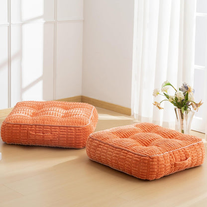 Floor Pillow Cushion for Adults, Meditation Cushion Pillow, Blended Corduroy Cover, Large Square Floor Sitting for Tatami Living Room or Yoga, 22x22 Inch, Beige
