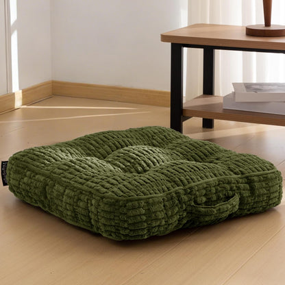 Floor Pillow Cushion for Adults, Meditation Cushion Pillow, Blended Corduroy Cover, Large Square Floor Sitting for Tatami Living Room or Yoga, 22x22 Inch, Beige