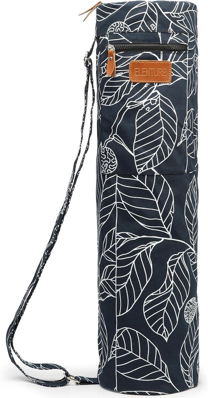 Yoga Mat Bag for Women & Men, Full-Zip Canvas Pilates Bag with Pockets