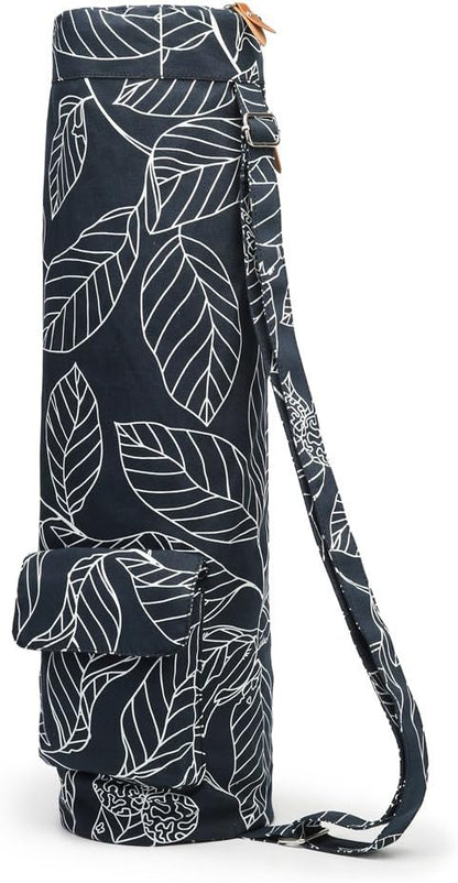 Yoga Mat Bag for Women & Men, Full-Zip Canvas Pilates Bag with Pockets